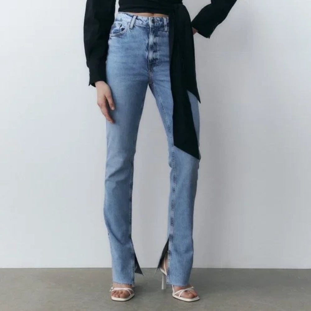 Zara Split Hem Skinny Jeans